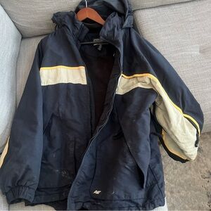 American Eagle Vintage Y2K AE77 Performance Coat Mens Jacket XL Navy Gray Zip